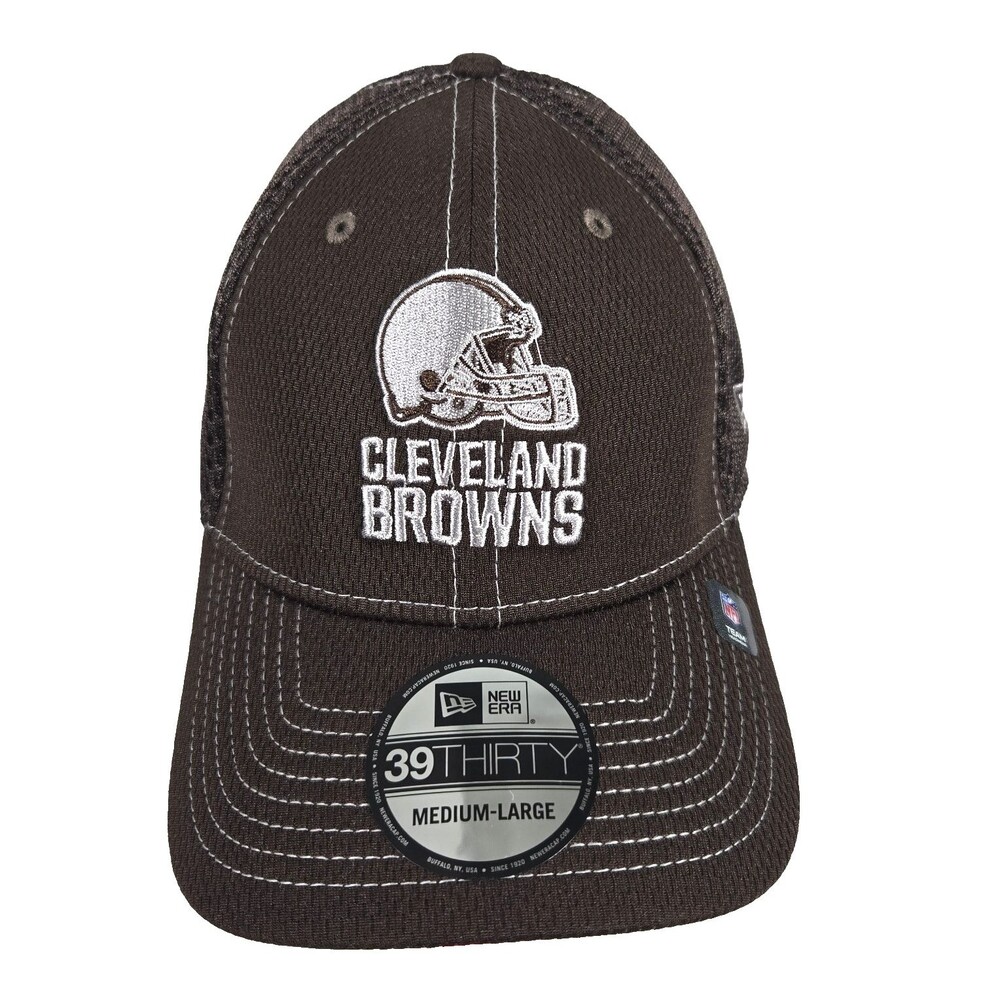 New Era Cleveland Browns Logo Game Day NFL Brown 39Thirty Flex Fit Hat M/LG